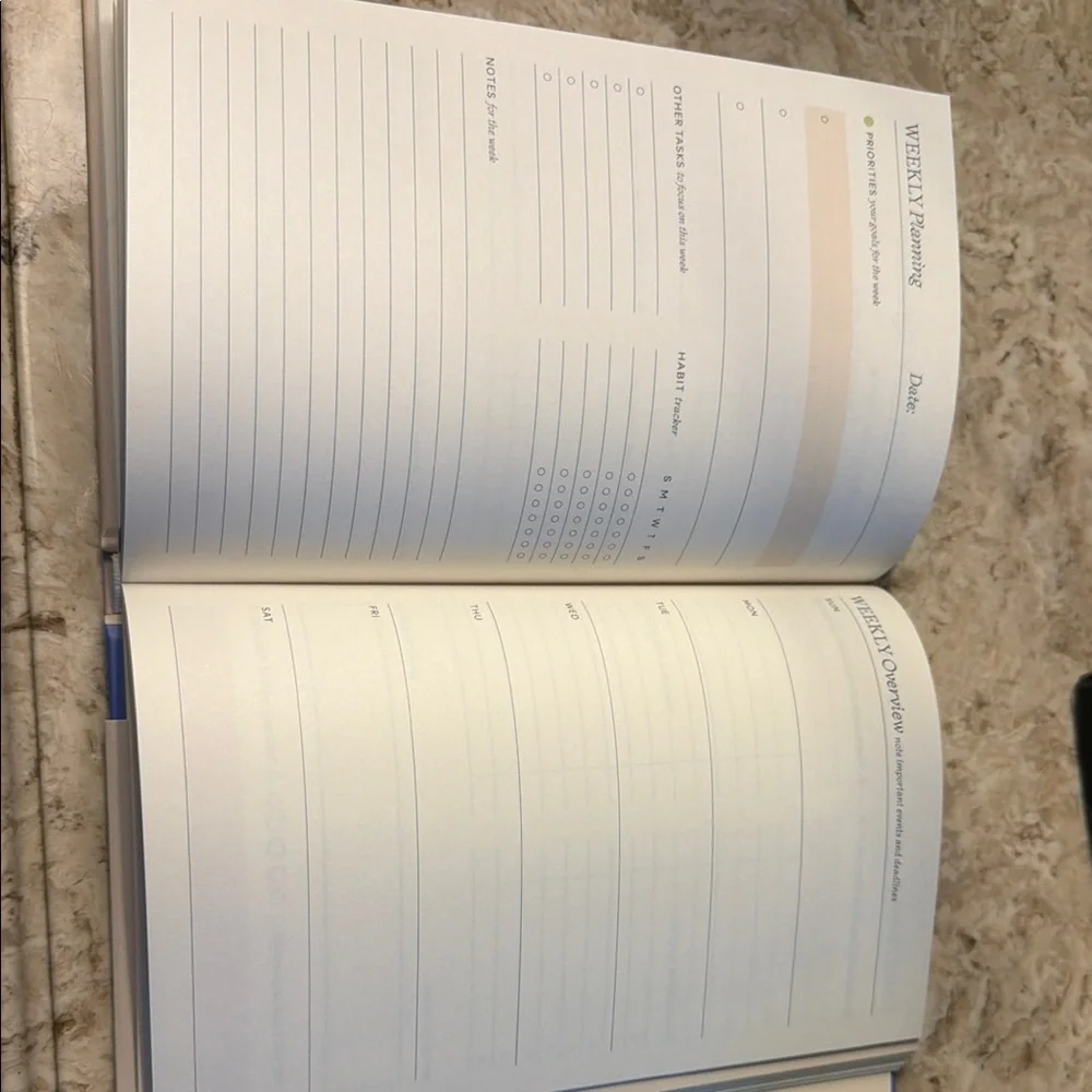Cream and Blue Motivational Journal
